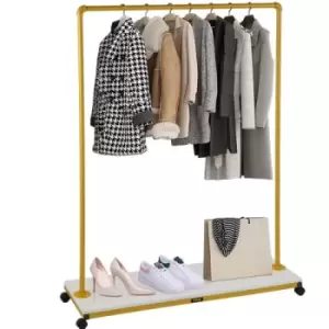 VEVOR Clothing Garment Rack, 120 x 36 x 160 cm, Heavy-duty Clothes Rack w/ Bottom Shelf, 4 Swivel Casters, Sturdy Steel Frame, Rolling Clothes Organiz