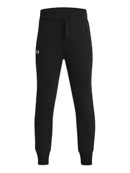 Under Armour Girls Rival Fleece Joggers, Black/White, Size M=9-10 Years, Women