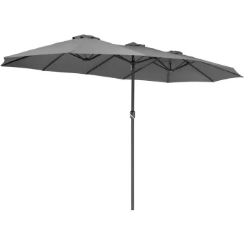 Sun Parasol Double XXL Crank Water-repellent UV Protection 40+ Garden Balcony Terrace Patio Anthracite - Kingsleeve