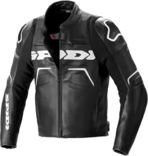 Spidi Evorider 2 Motorcycle Leather Jacket, black-white, Size 48, black-white, Size 48