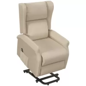 HOMCOM Power Lift Chair for the Elderly with Remote Control, Fabric Electric Recliner Chair for Living Room, Beige