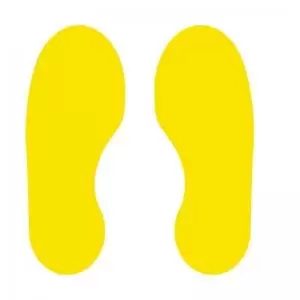 Yellow Footprints Floor Graphic adheres to most smooth clean flat