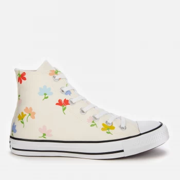 Converse Womens Chuck Taylor All Star Garden Party Print Hi-Top Trainers - White - UK 3