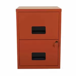 Pierre Henry Metal 2 Drawer Maxi Filing Cabinet A4, Teracotta