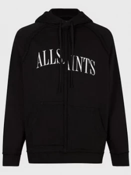 Allsaints Diverge Broken Logo Overhead Hoodie - Black