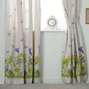 Belledorm Bluebell Meadow Lined Curtains (168 x 138cm) (Ivory)