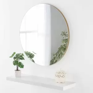 Yearn Mirrors Yearn Minimal Round Mirror Gold 70cm Diameter