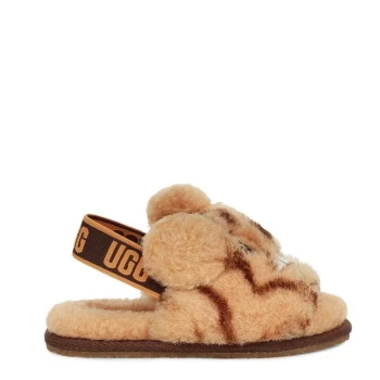 Ugg Fluff Animal Slides Infants - Brown