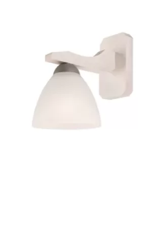 Adriano Dome Wall Light, Glass Shade, White Beech, 1x E27