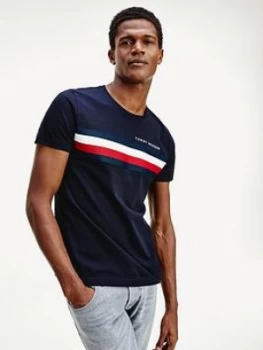 Tommy Hilfiger Global Stripe T-Shirt - Navy