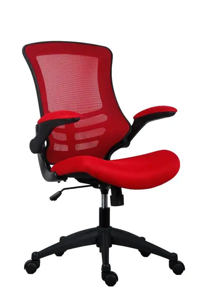 Marlos Mesh Back Ergonomic Office Chair With Folding Arms - Red