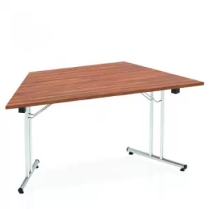 Sonix Trapezoidal Chrome Leg Folding Meeting Table 1600x800mm Walnut