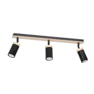 Elba Black Ceiling Spotlight Bar 3x GU10