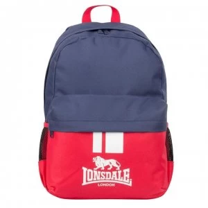 Lonsdale Pocket Backpack - Red/Navy