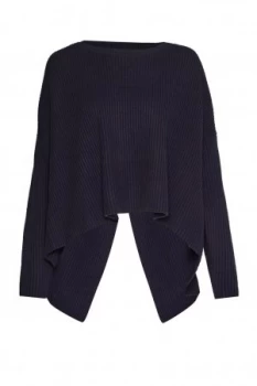 French Connection Twist Back Shaker Knit Jumper Blue