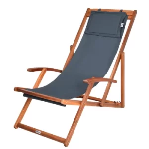 Sun Lounger made of Acacia Wood Adjustable in 3 Positions