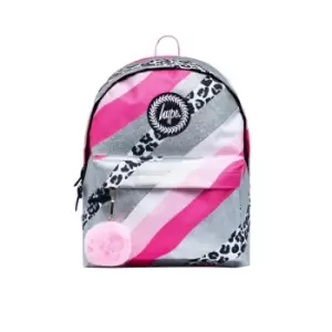 Hype Glitter Wave Leopard Backpack (One Size) (Grey/Pink/Black)