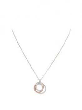 Simply Silver Sterling Silver Two-Tone Triple Open Necklace