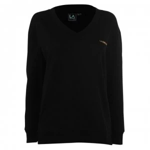 LA Gear V Neck Sweatshirt Ladies - Black