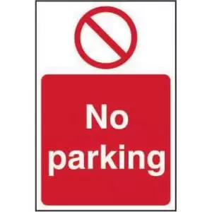 No Parking sign 400 x 600mm. Manufactured from strong rigid PVC and is