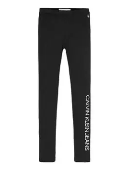 Calvin Klein Jeans Girls Logo Legging - Black Size Age: 14 Years, Women