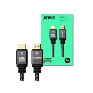 PREVO HDMI-2.1-3M HDMI Cable, HDMI 2.1 (M) to HDMI 2.1 (M), 3m,...