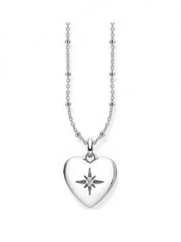 Thomas Sabo Sterling Silver & Cubic Zirconia Heart Pendant Necklace, Silver, Women