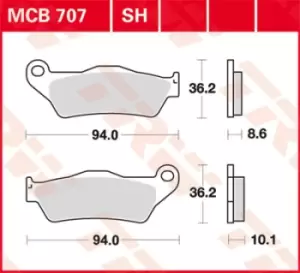 TRW Lucas Brake pad MCB707