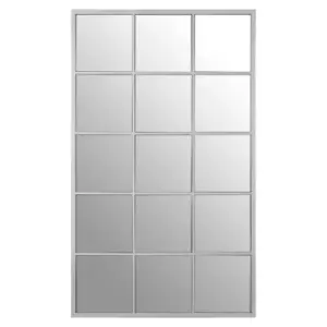 Premier Housewares Descartes Large Wall Mirror - Silver Metal