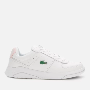 Lacoste Womens Game Advance 0722 1 Nubuck Tennis Style Trainers - White/Light Pink - UK 8