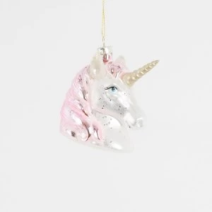 Sass & Belle Pink Shimmer Unicorn Head Shaped Bauble