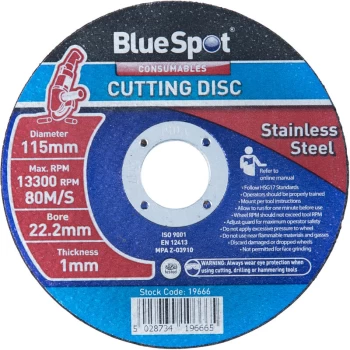 Bluespot - 19666 115mm (4.5') Stainless Steel Cutting Disc