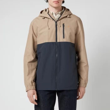 Farah Mens Westchester Hooded Jacket - Smoky Brown/True Navy - S