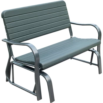 Outsunny - Metal Garden Rocker Bench Rocking Chair Loveseat Outdoor 2-Seater