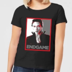 Avengers Endgame Black Widow Poster Womens T-Shirt - Black - 3XL