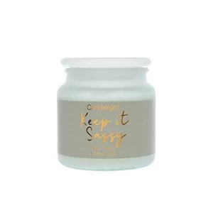 Large Frosted Wax Filled Jar Keep It Sassy' - White Flowers Scent