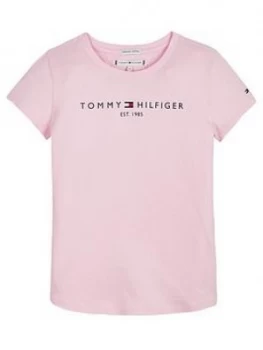 Tommy Hilfiger Girls Short Sleeve Essential T-Shirt - Pink, Size Age: 7 Years, Women