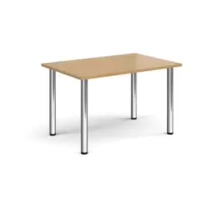 Rectangular chrome radial leg meeting table 1200mm x 800mm - oak