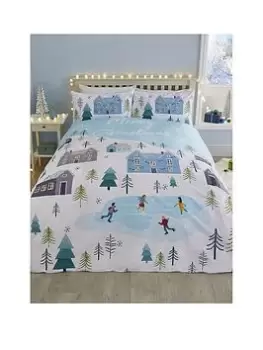 Fusion Festive Village Christmas Duvet Cover Set