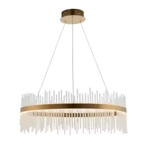 Trapani Pendant Ceiling Light Brushed Gold Plated Finish & Clear Glass