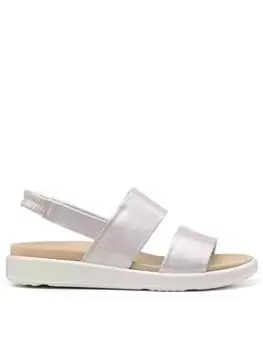 Hotter Palma Wide Fitting Double Strap Sandals - Iridescent, Metal, Size 4, Women