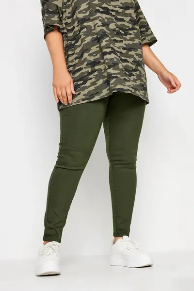 Yours Pull On Jeggings Green