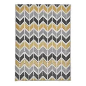 Zig Zag Rug - Grey/Yellow