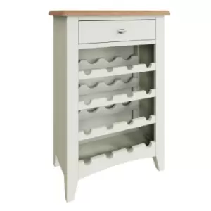 Kettle Interiors 16 Bottle Two Tone Oak & White Wine Cabinet