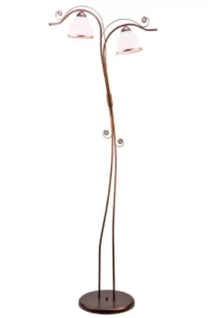 Retro Multi Arm Floor Lamp Brown, 2x E27