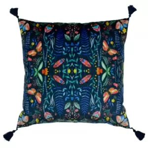 Kaleidoscopic Velvet Cushion Blue