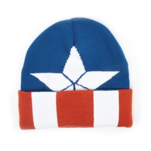 Marvel Captain America: Civil War Knitted Cap Shield Logo Pattern Cuffed Beanie