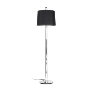 Montreal Floor Lamp Round Tappered Shade Black, E27