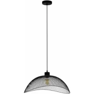 Hanging Ceiling Pendant Light Black Steel Mesh Shade 1x 60W E27 Feature Lamp