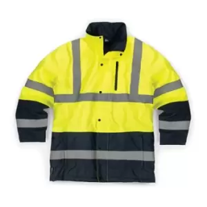 Tough Grit Hi-Vis 2-Tone Waterproof Jacket Yellow/Navy - XL